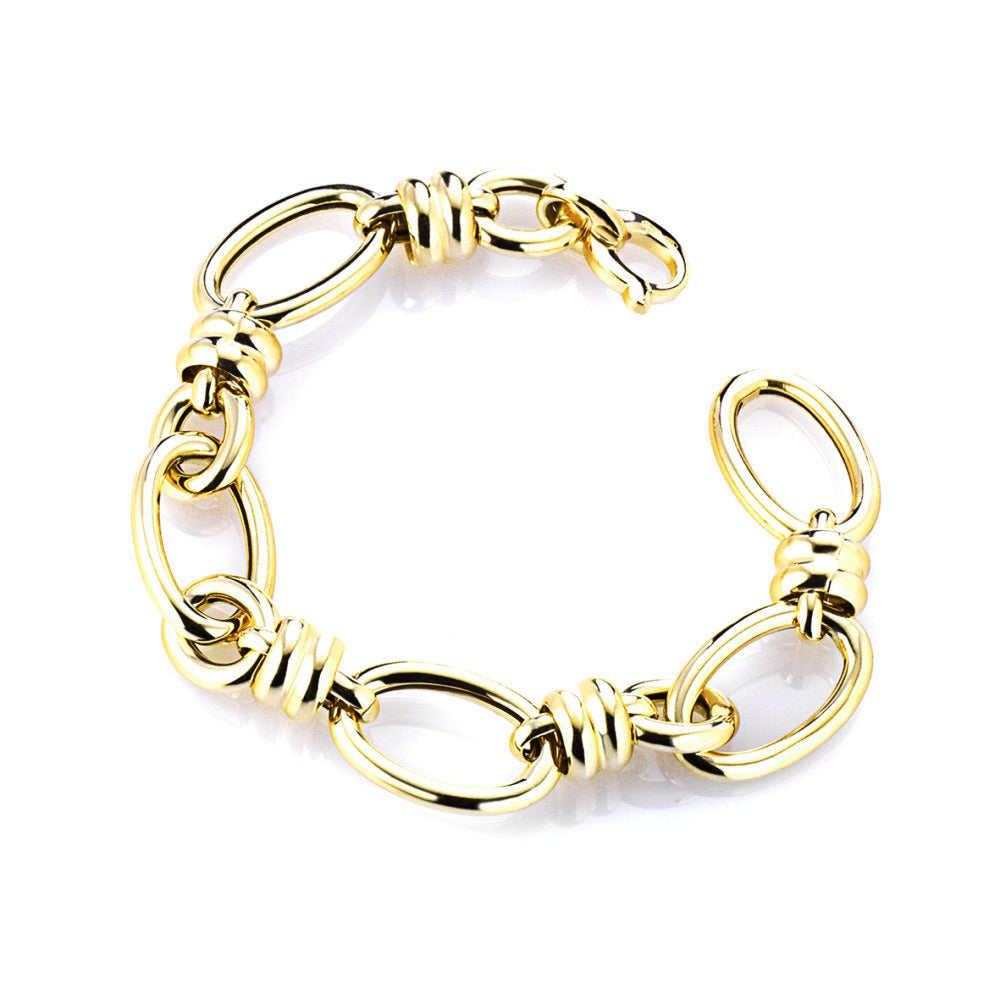 Italian Multi Link Bracelet Sterling Silver, Gold Plated