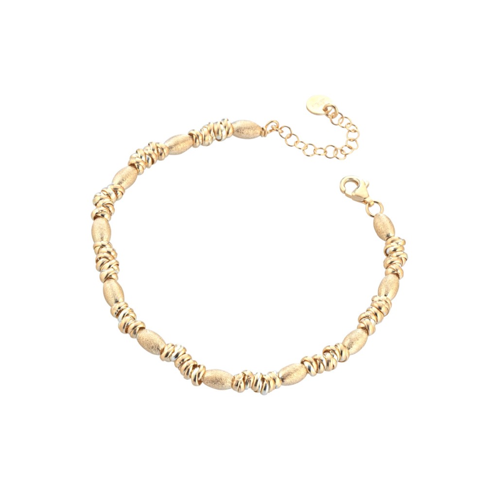 Italian bead bracelet sterling silver, gold plated