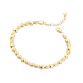 Italian bead bracelet sterling silver, gold plated / 17cm