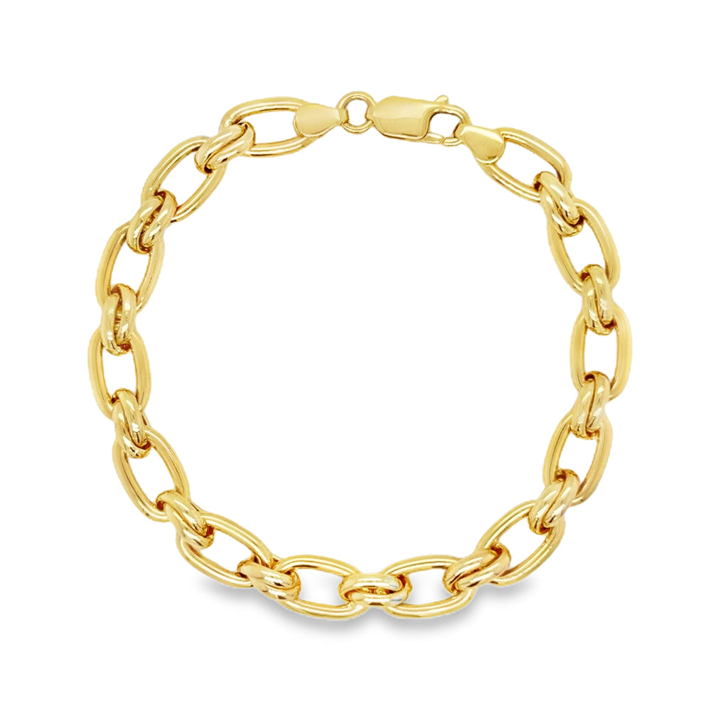 Oval Cable Double Link Bracelet yellow gold