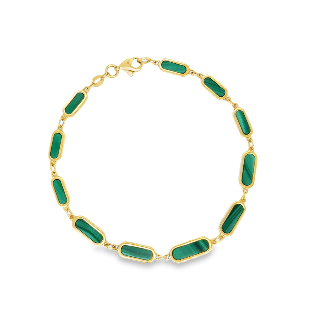 Gold and Malachite Bracelet yellow gold