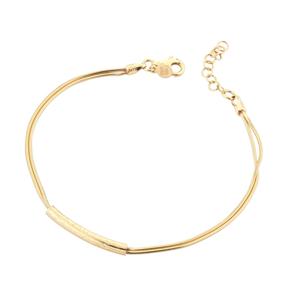 Italian snake chain sterling silver, gold plated / 19cm