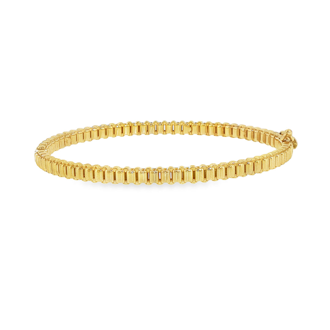 Box link Hinged Bangle Yellow Gold