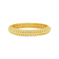 Ribbed Hinged Bangle Yellow Gold / 60mm