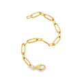 Short and Long Oval Link Bracelet Yellow Gold / 19cm