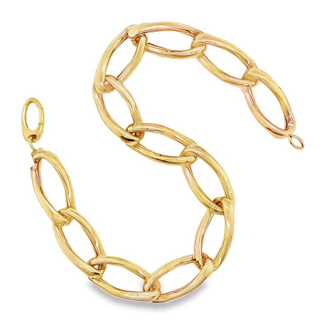 Open Curb Link Bracelet Yellow Gold / 19cm