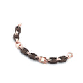 Rose Gold Plated And Rubber Bracelet Sterling Silver Rose Gold Plated / 14 g