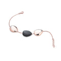 Rose Gold Plated And Rubber Bracelet Sterling Silver Rose Gold Plated / 8 g