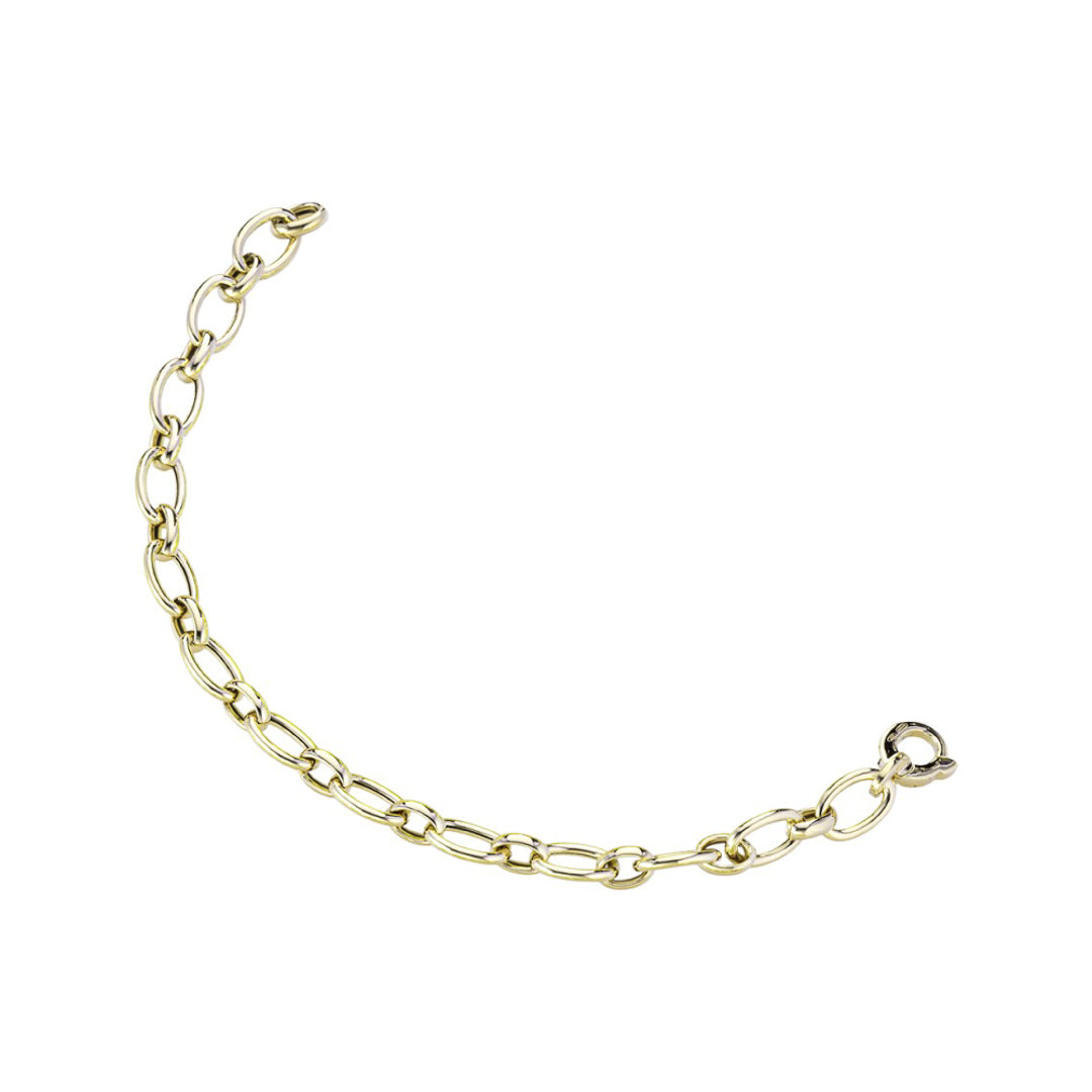 Silver Gold Plated Link Bracelet Sterling Silver Gold Plated / 7.9 g