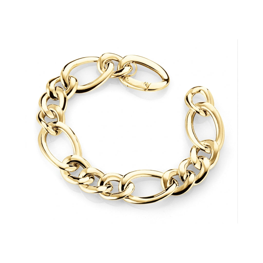 Silver Gold Plated Link Bracelet Sterling Silver Gold Plated / 20.2 g