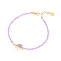 Gold Plated Rubber Bracelet Sterling Silver / 1.55 g