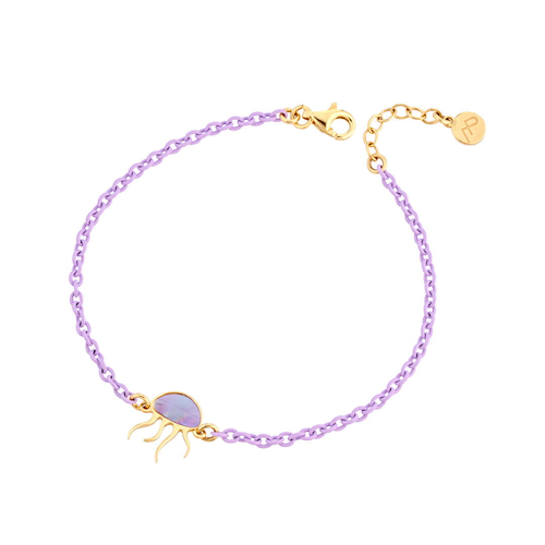 Gold Plated Rubber Bracelet Sterling Silver / 1.55 g