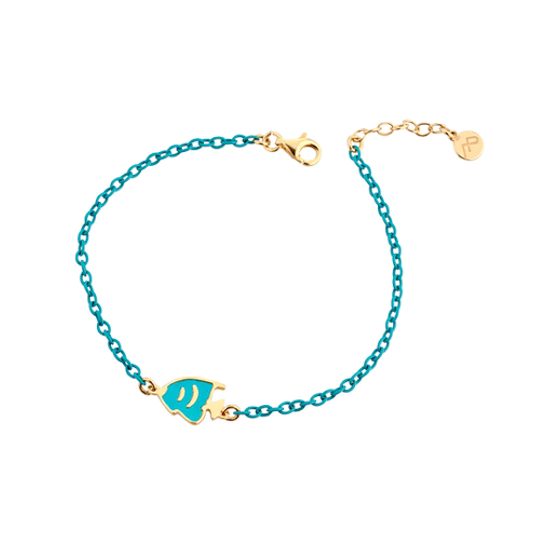 Gold Plated Rubber Bracelet Sterling Silver / 1.75 g