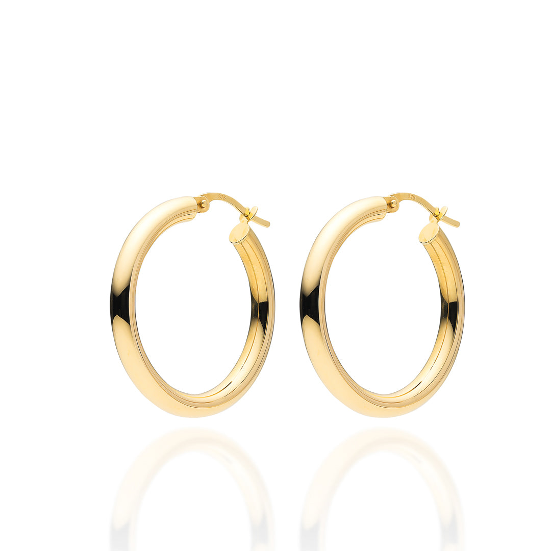 Gold Hoop Earrings 9ct Yellow Gold / 3mm