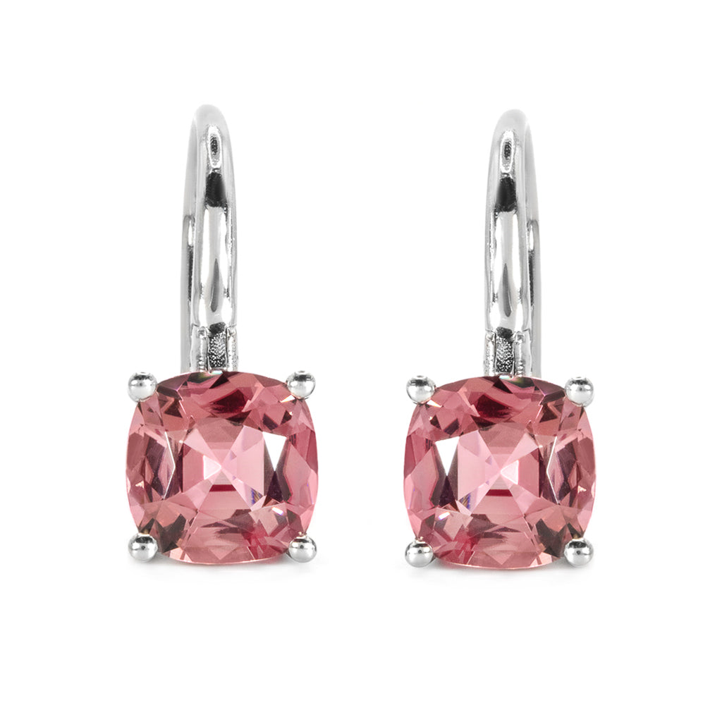 Pink Tourmaline Earrings – 9ct White Gold 9ct White Gold