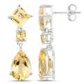 Citrine Drop Earrings – 9ct White Gold 9ct White Gold