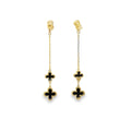 Onyx Double Drop Drop Earrings – 9ct Yellow Gold 9ct Yellow Gold