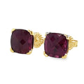 Garnet Stud Earrings – 9ct Yellow Gold 9ct Yellow Gold