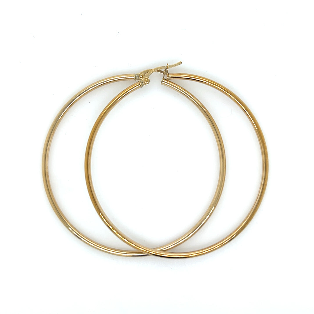 Hoop Earrings – 9ct Yellow Gold 9ct Yellow Gold / 2mm