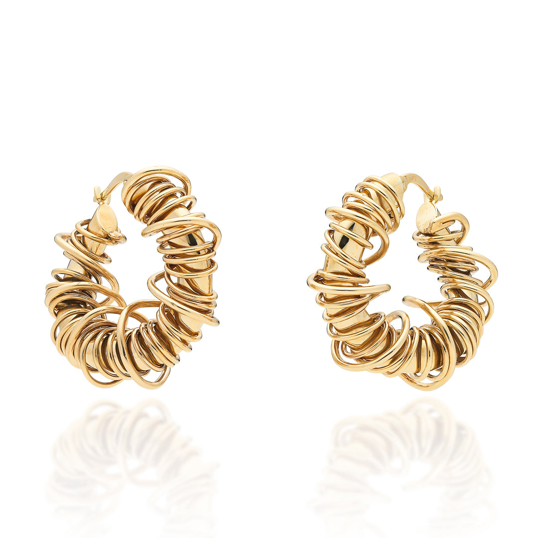 Gold Hoop Earrings 9ct Yellow Gold / 38mm