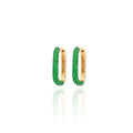 Pave Emerald Earrings 18ct Yellow Gold