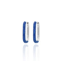 Pave Sapphire Earrings 18ct White Gold