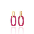 Pave Ruby & Gold Hoop Earrings 18ct Yellow Gold