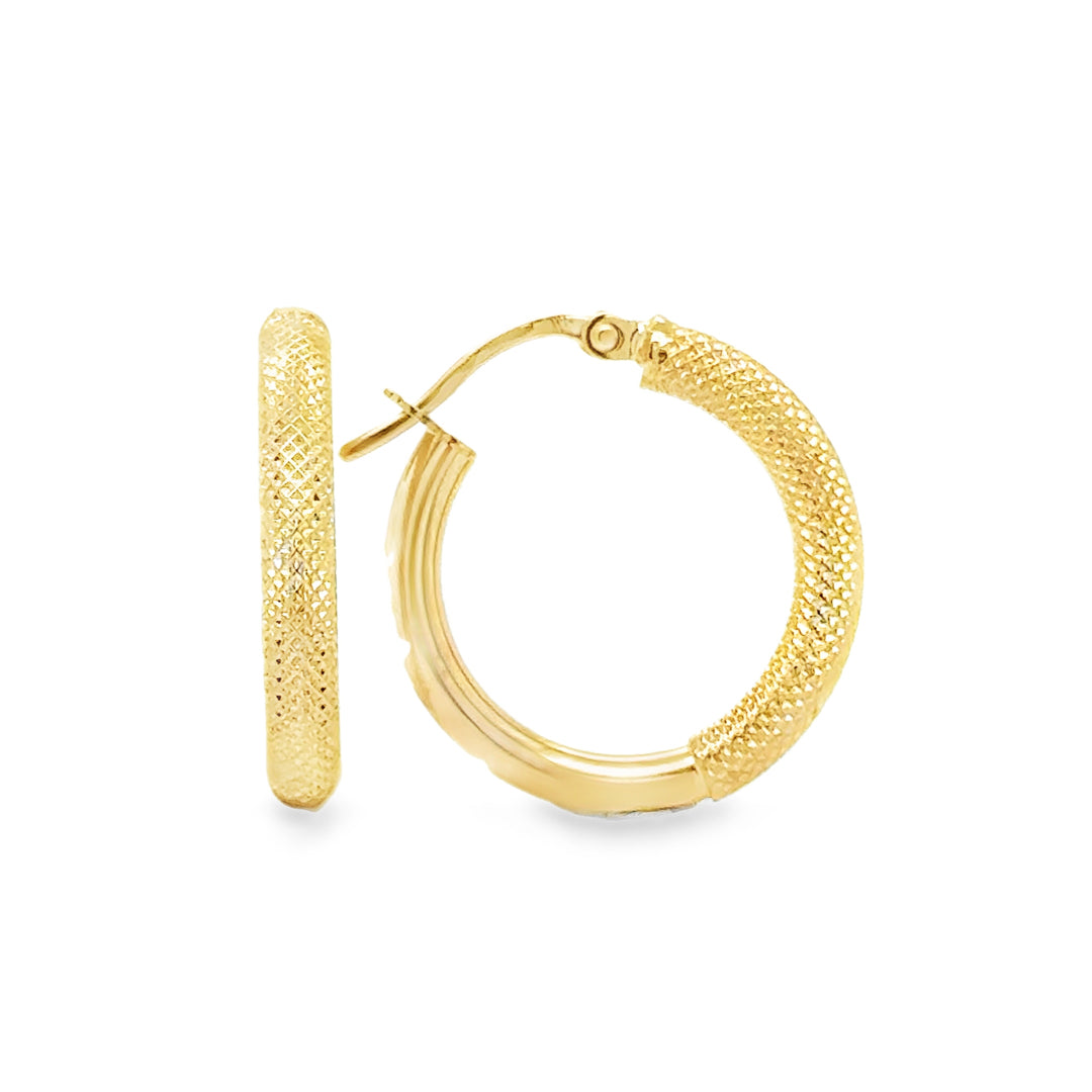 Hammered Hoop Earrings – 9ct Yellow Gold 9ct Yellow Gold