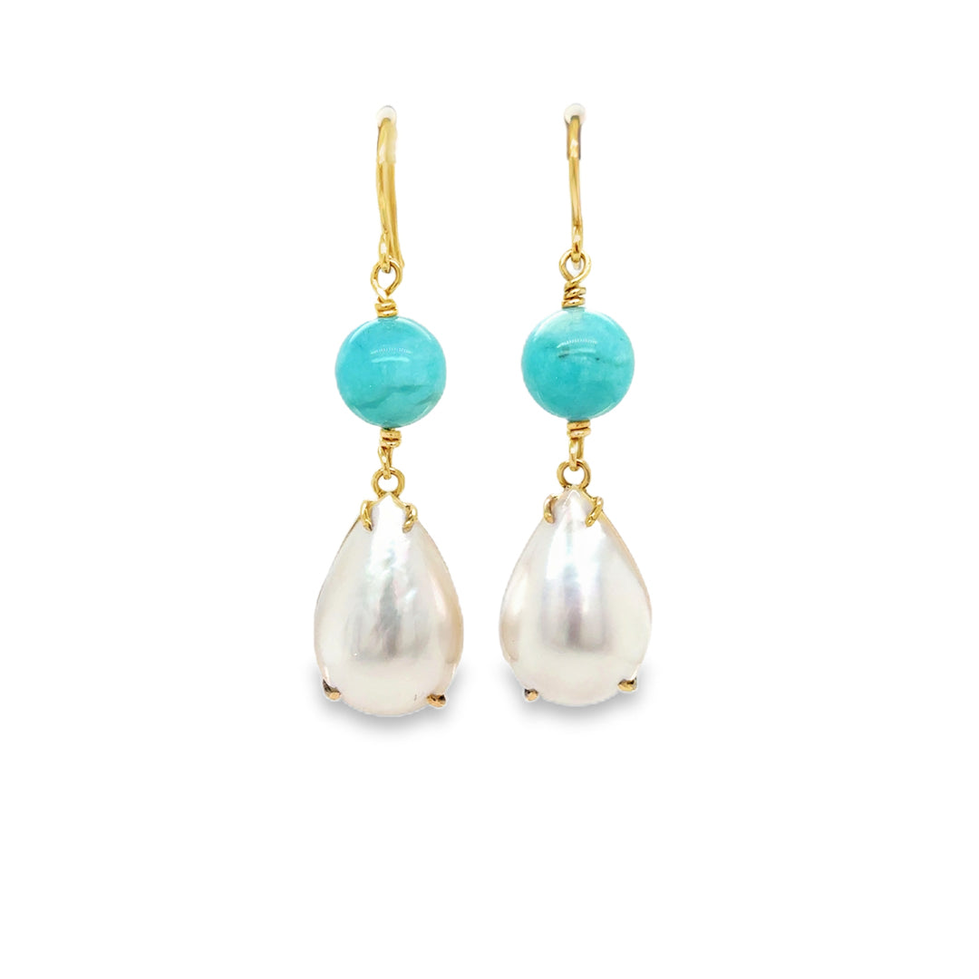 Pearl Drop Earrings – 9ct Yellow Gold 9ct Yellow Gold