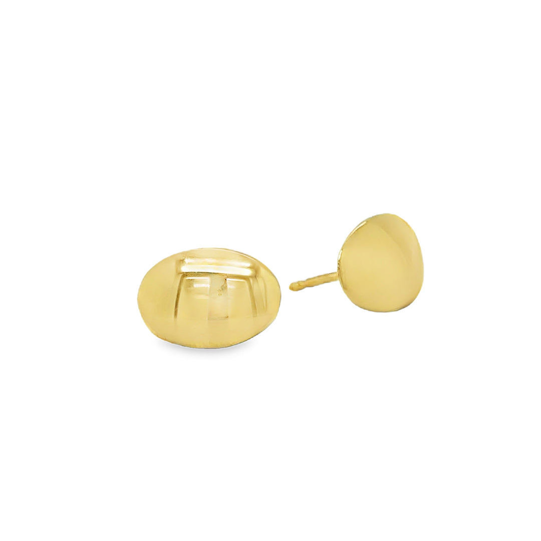 Gold Oval Earrings 18ct Yellow Gold / 12mm