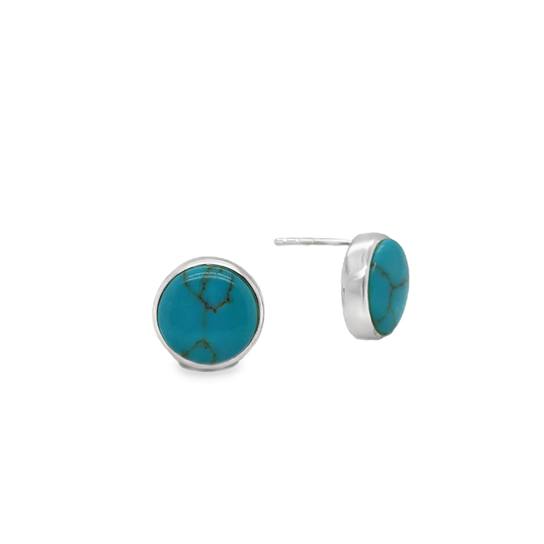 Bezel Stud Earrings – Sterling Silver Sterling Silver / 9mm