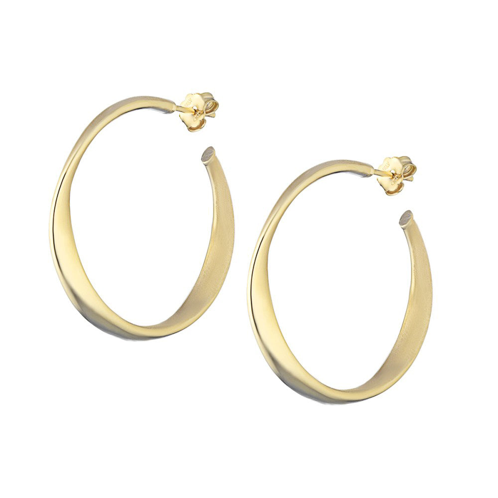 Italian Twisted Hoops Sterling Silver, Gold Plated