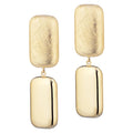 Italian Double Button Earrings Sterling Silver, Gold Plated