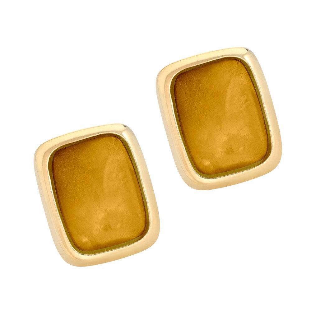 Italian Yellow Quartz Earrings Sterling Silver, Gold Plated