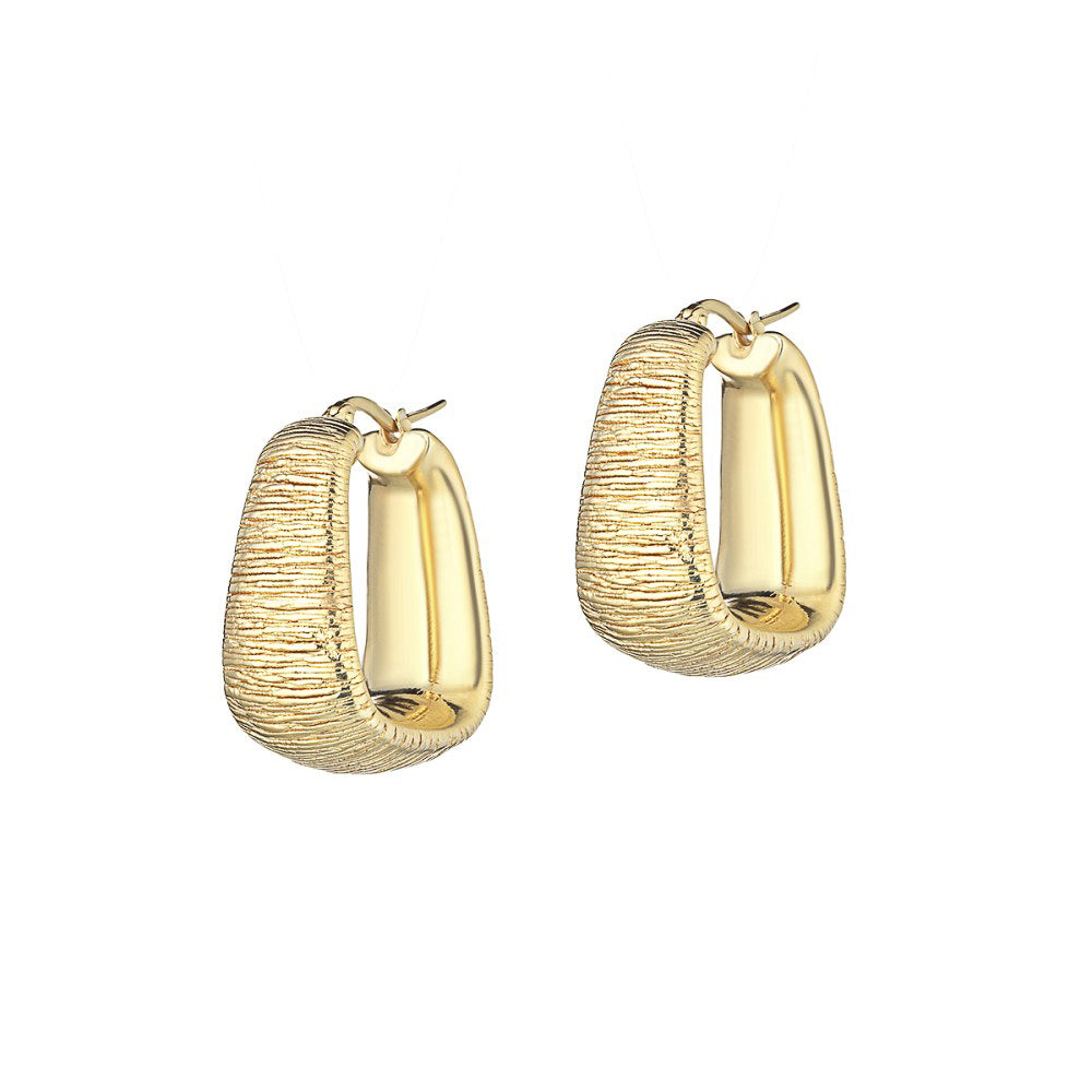 Italian Hoop Earrings Sterling Silver, Gold Plated