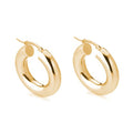 Italian Hoop Earrings Sterling Silver, Gold Plated