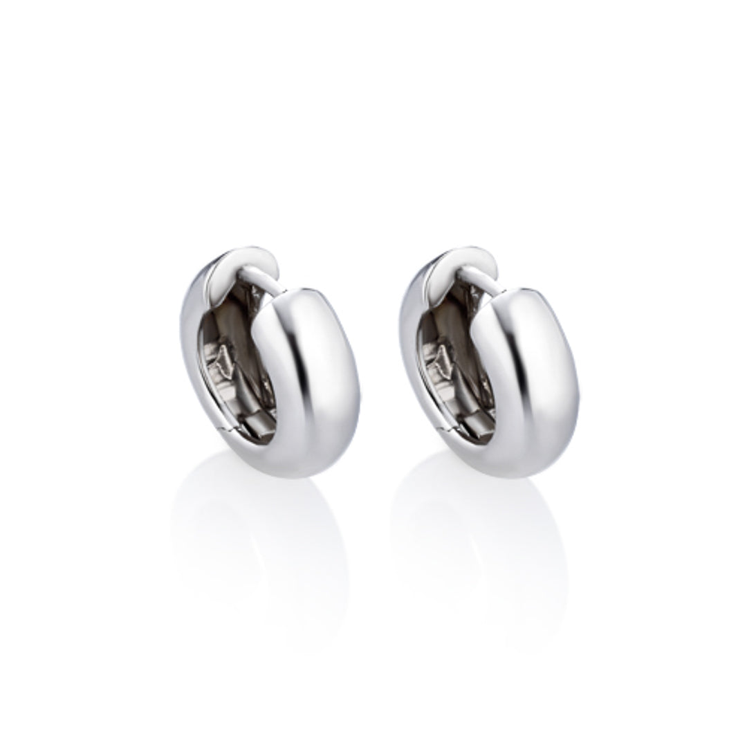 Italian Huggie Earrings Sterling Silver, Gold Plated
