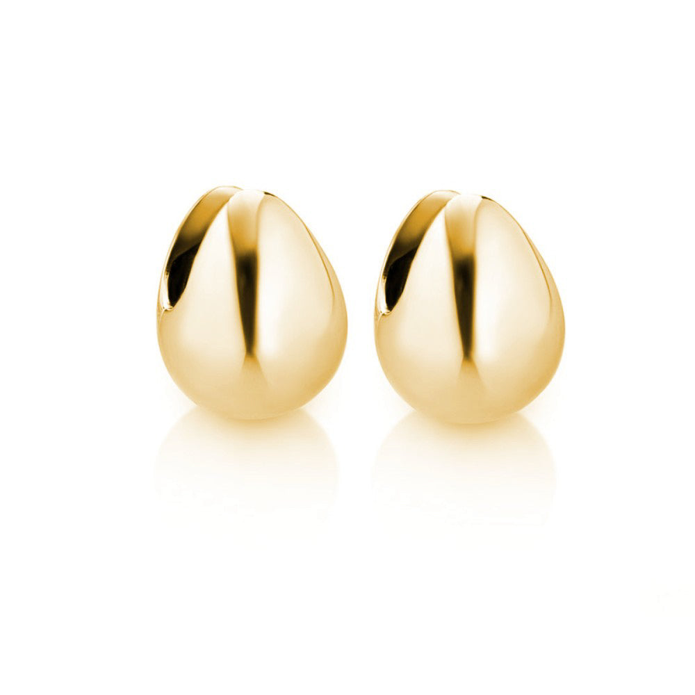 Italian Tapered Huggie Earrings Sterling Silver, Gold Plated