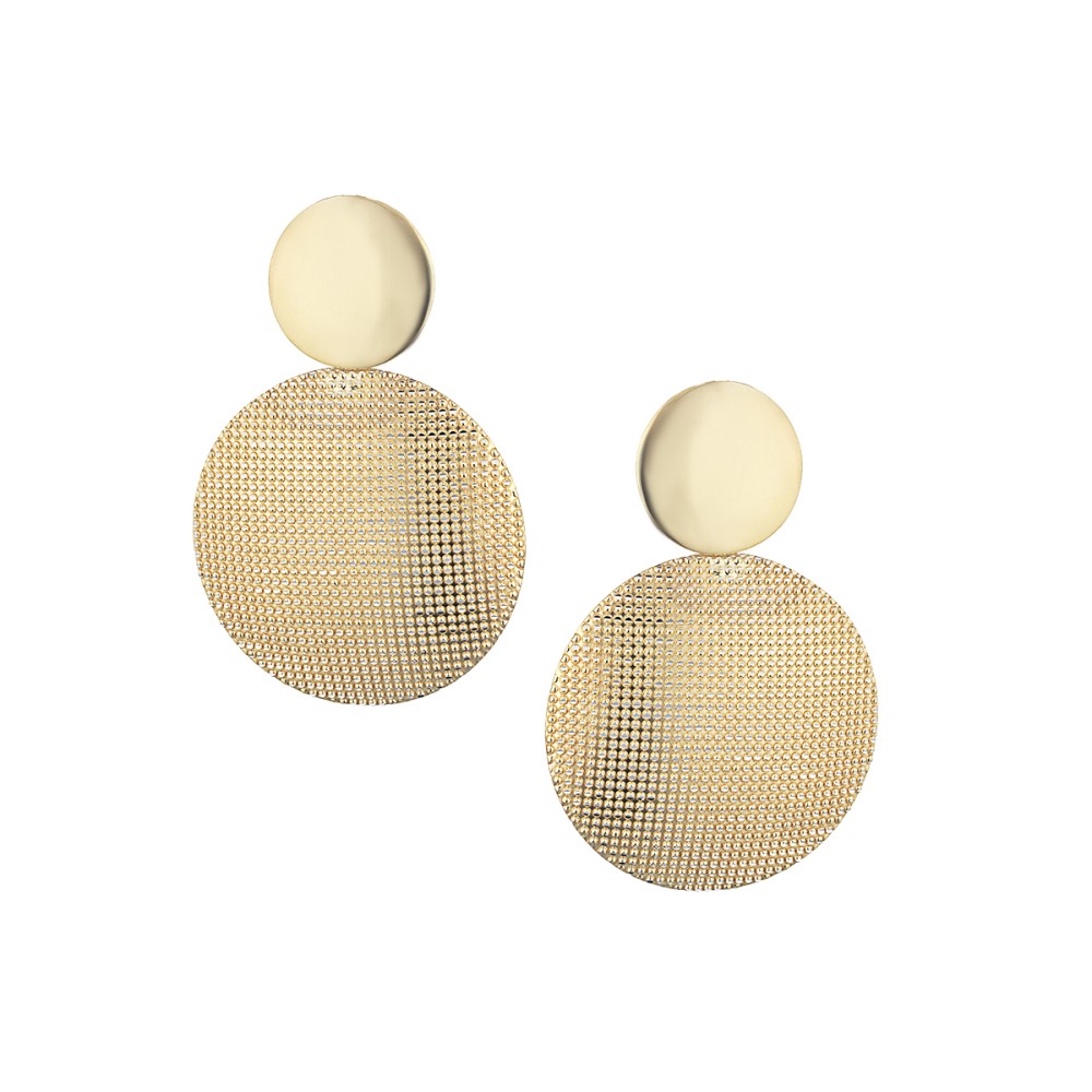 Italian disk earrings sterling silver, gold plated