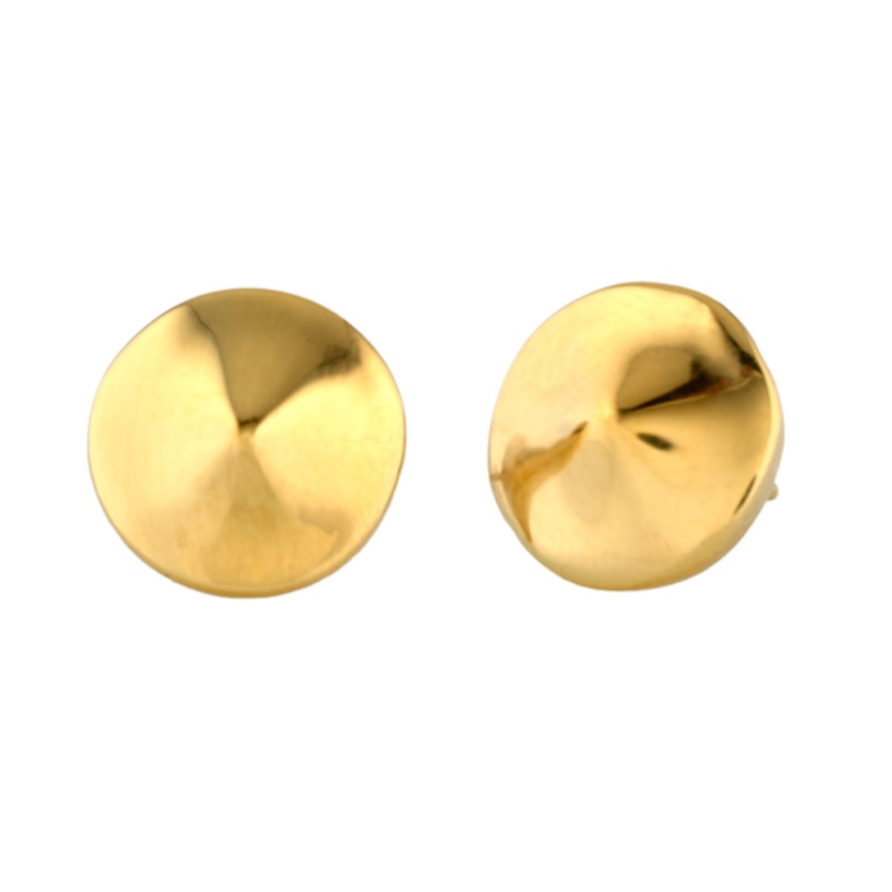 Italian dome earrings sterling silver, gold plated