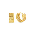 Ribbed Huggies Yellow Gold