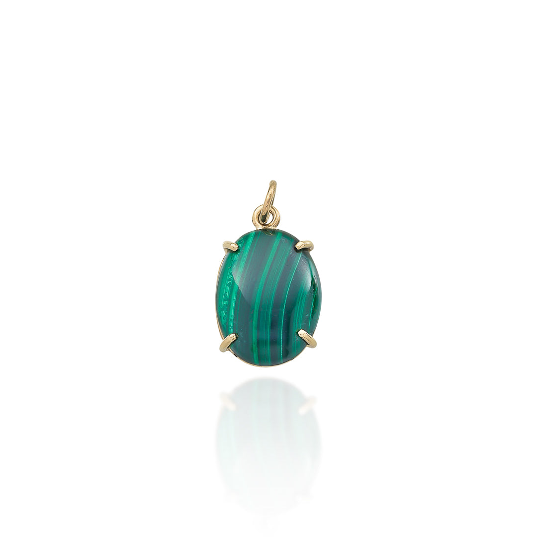 Malachite Pendant 9ct Yellow Gold