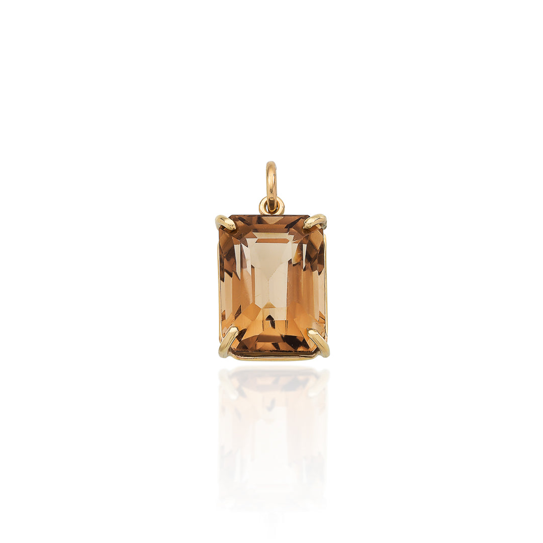 Smokey Quartz Pendant 9ct Yellow Gold