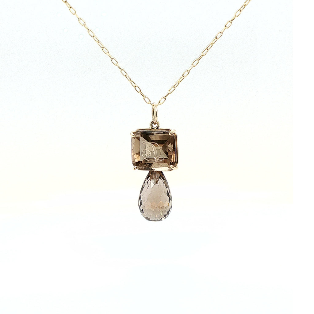 Quartz Pendant 9ct Yellow Gold