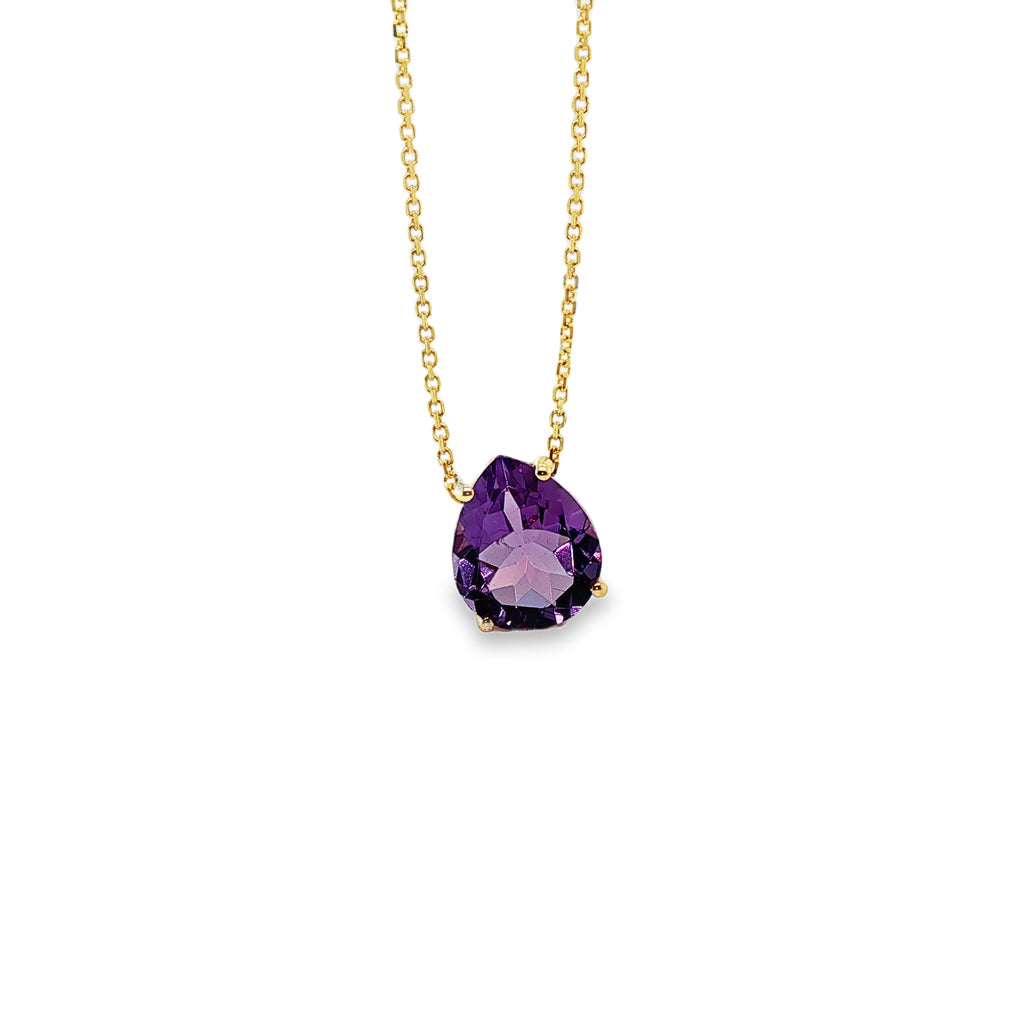 Pink Amethyst Pendant 9ct Yellow Gold