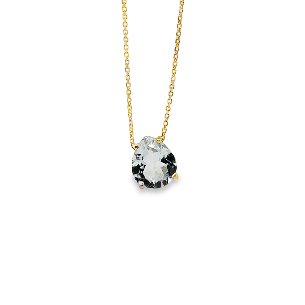 Quartz Drop Pendant 9ct Yellow Gold