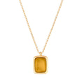 Italian Yellow Quartz Pendant Sterling Silver, Gold Plated