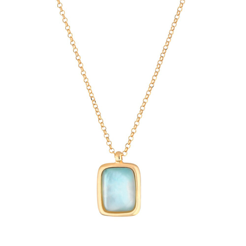 Itanial Blue Quartz Pendant Sterling Silver, Gold Plated