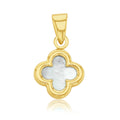 Mother Of Pearl Clover Pendant yellow gold