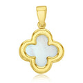 Mother of Pearl Clover Pendant yellow gold